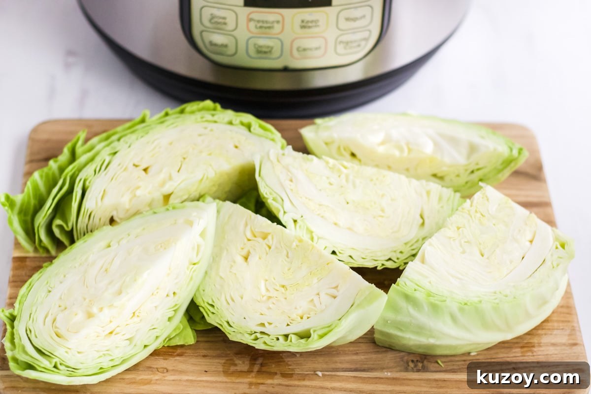 Instant Pot Braised Cabbage Recipe: Quick Tender Cabbage 4 instant pot cabbage cut up