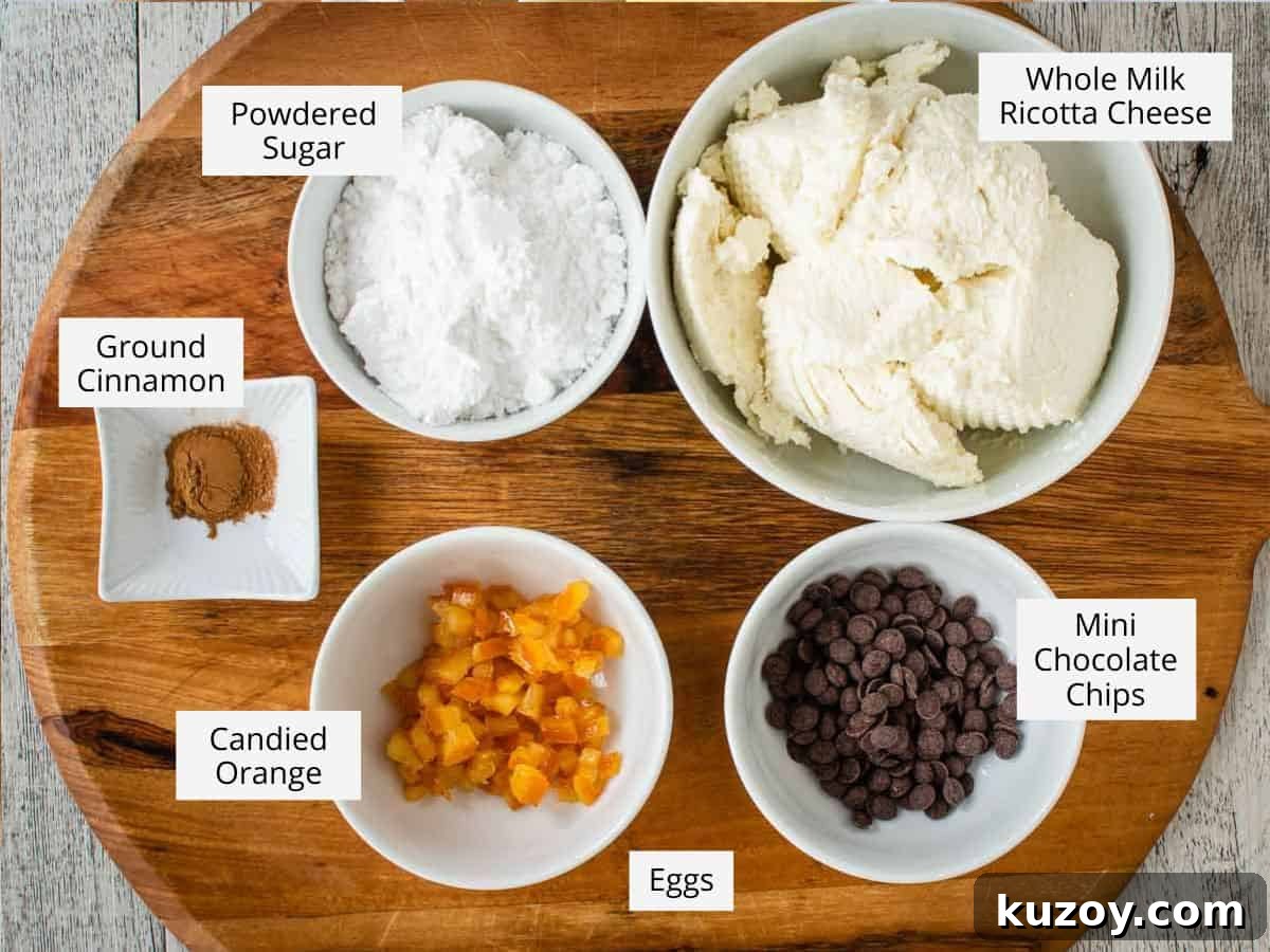 How to Make Classic Cannoli Filling at Home 3 Ingredients as in the recipe card viewed from above.
