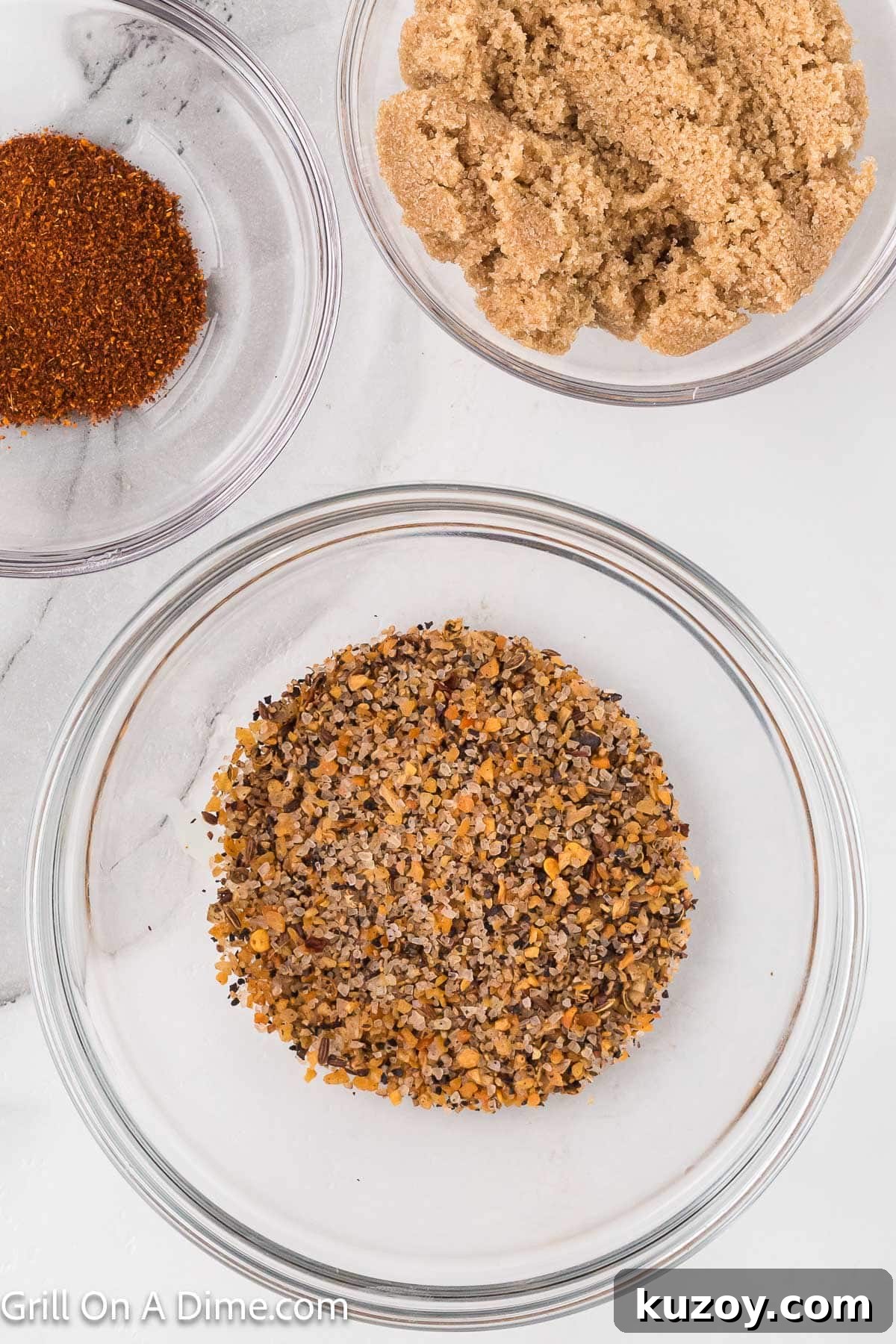 Spicy Honey-Glazed Pork Chops Recipe 4 Steak seasoning, brown sugar, and chili powder mixed together in a bowl