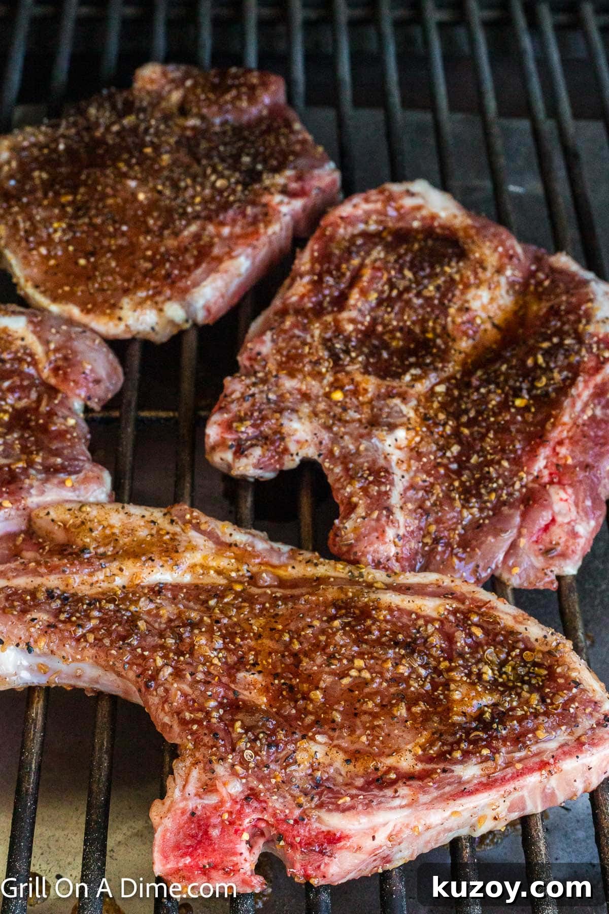 Spicy Honey-Glazed Pork Chops Recipe 6 Hot honey pork chops placed on the grill