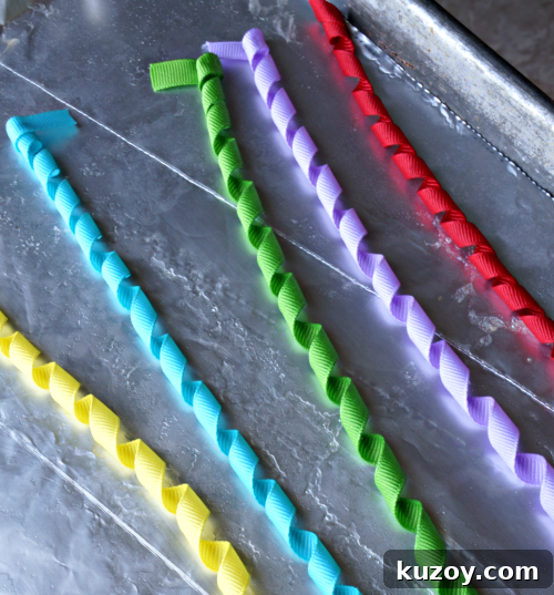 Make Curly Ribbon Hair Ties: DIY Step-by-Step Guide 5 unwrap curly ribbon from dowel