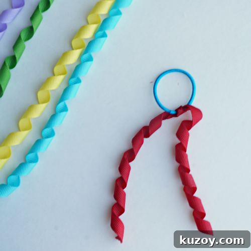 Make Curly Ribbon Hair Ties: DIY Step-by-Step Guide 6 curly ribbon hair tie
