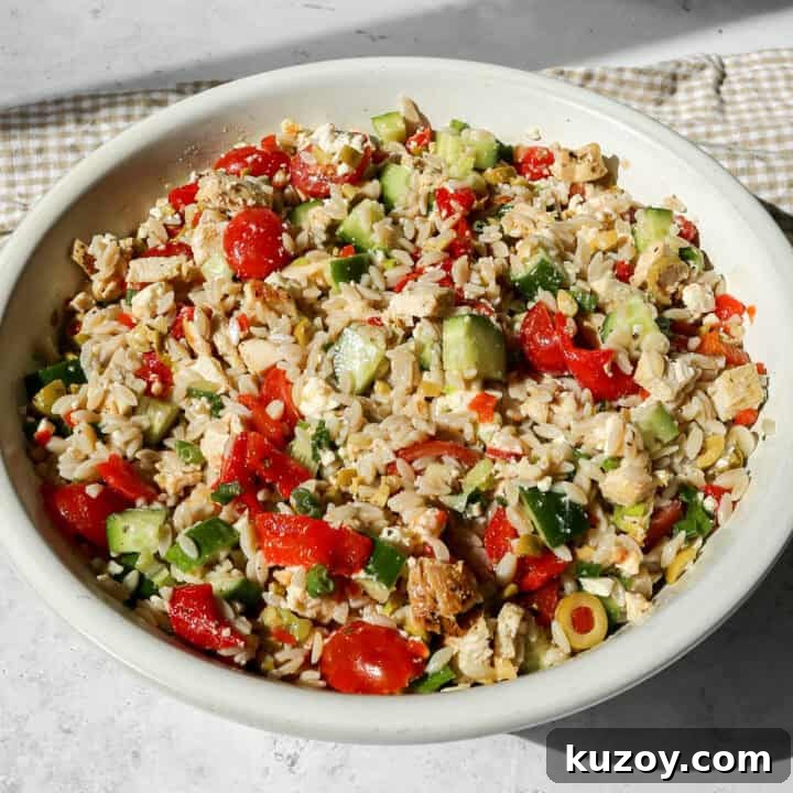 Mediterranean Chicken Orzo Salad