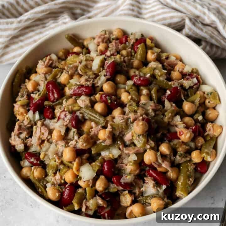Zesty Three Bean Salad with Tuna