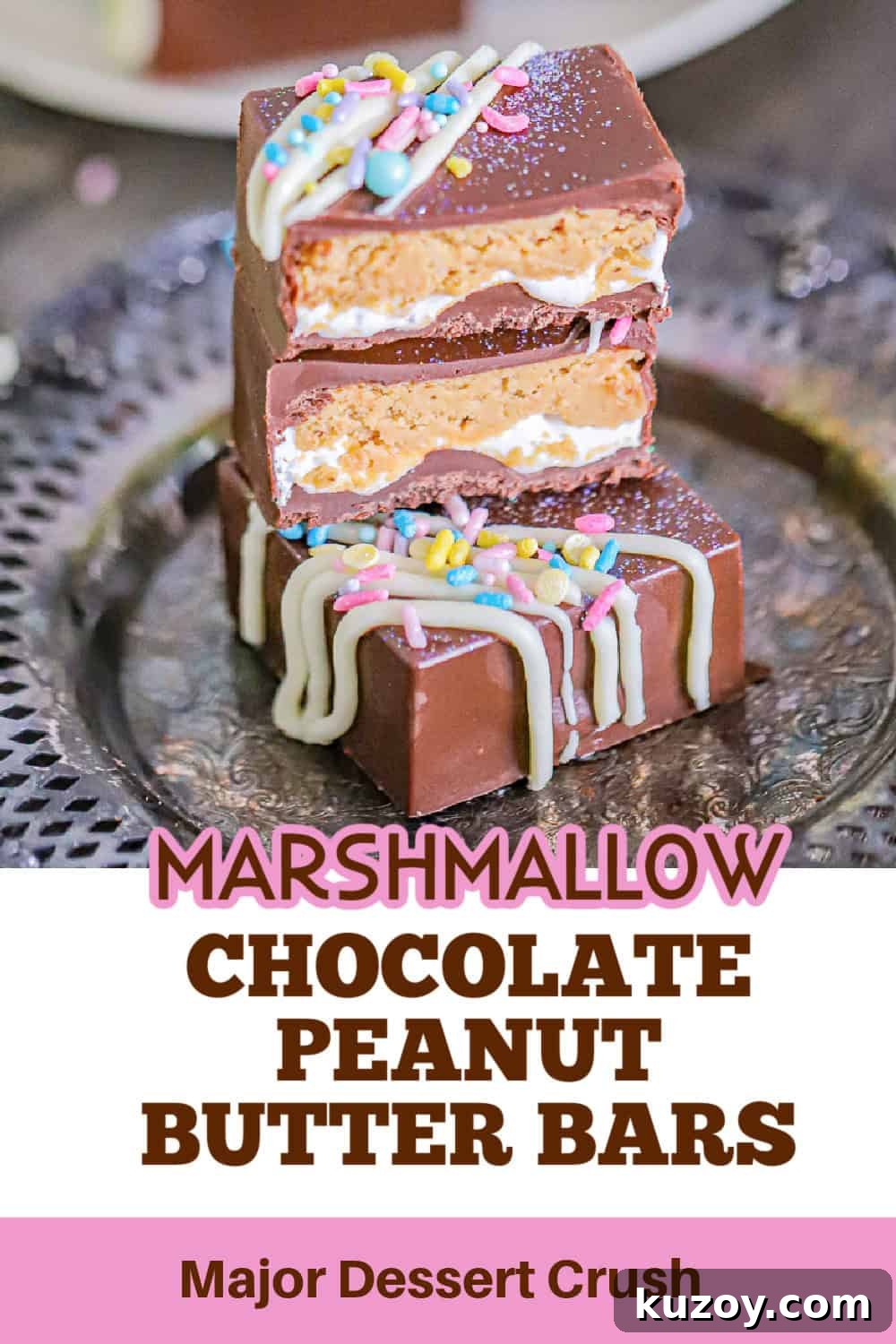 Marshmallow Peanut Butter Chocolate Bliss Bars Recipe 10 PARTY TREATS