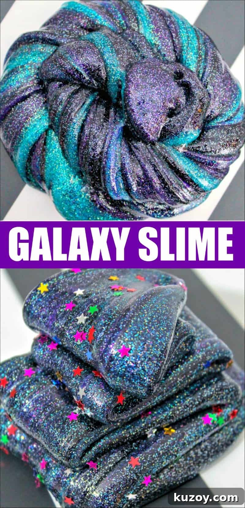 Galaxy Slime Recipe: Step-by-Step Guide for Sparkling Space Slime 2 This Galaxy Slime Recipe may be my favorite slime recipe yet. It is just so pretty and colorful, and did I mention sparkly? If your kids are obsessed with slime, then this is one slime recipe you must try.