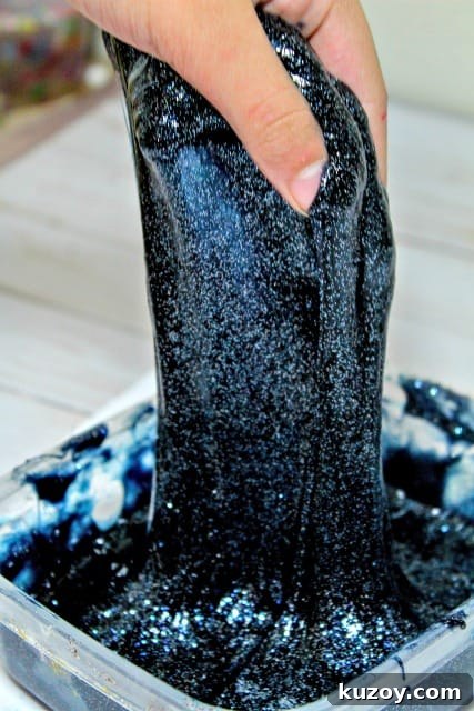 Galaxy Slime Recipe: Step-by-Step Guide for Sparkling Space Slime 5 kneading slime