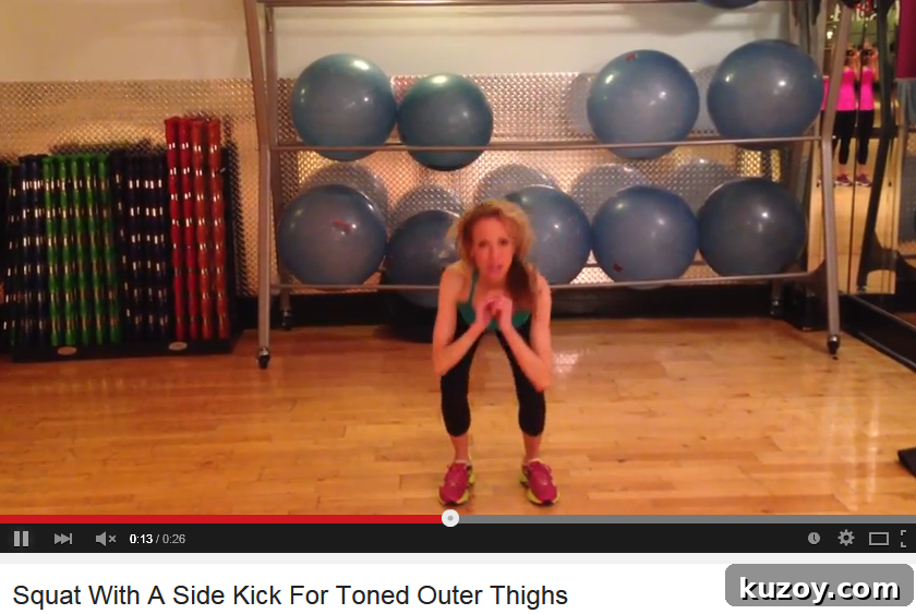 Squat with Side Kick: Sculpt Your Outer Thighs Quickly 2 Squat with kick - starting squat