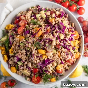 Mediterranean White Bean and Farro Salad with Lemon Vinaigrette 3 image rainbow white bean and farro salad