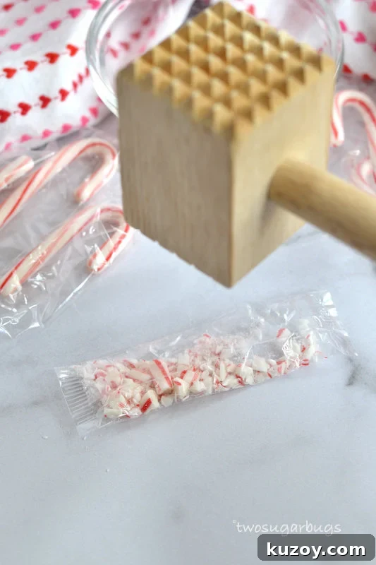 meat hammer crushing a candy cane