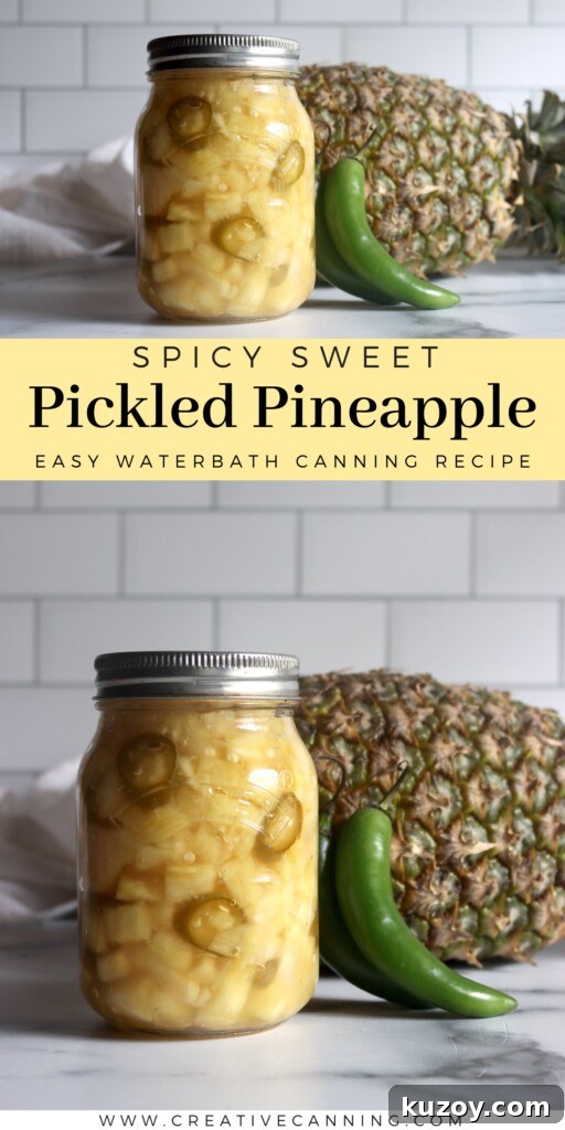 Sweet Spicy Pickled Pineapple