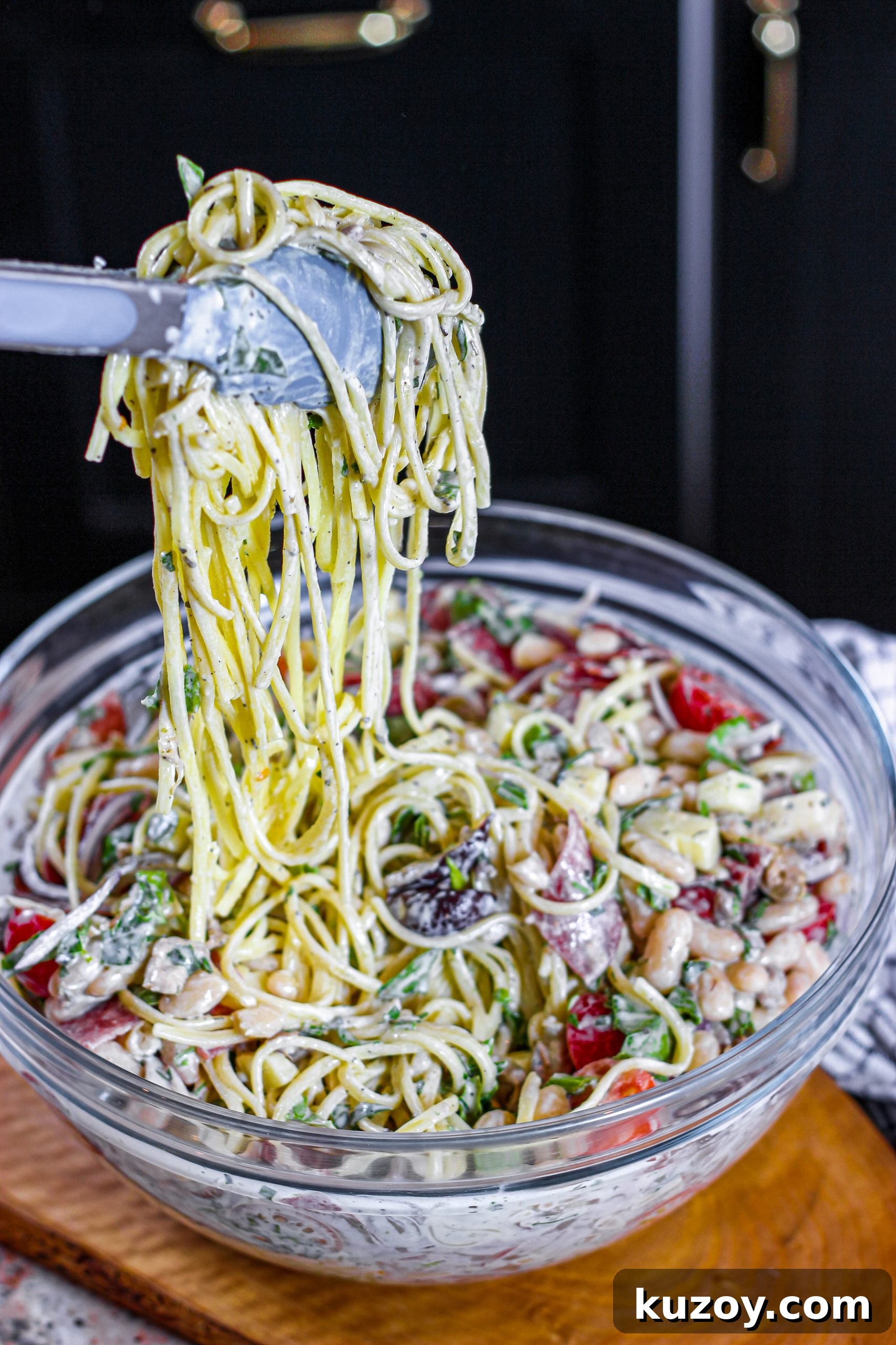 Creamy Tuscan Pasta Salad Recipe with Sun-Dried Tomatoes and Spinach 12 img 3017 11