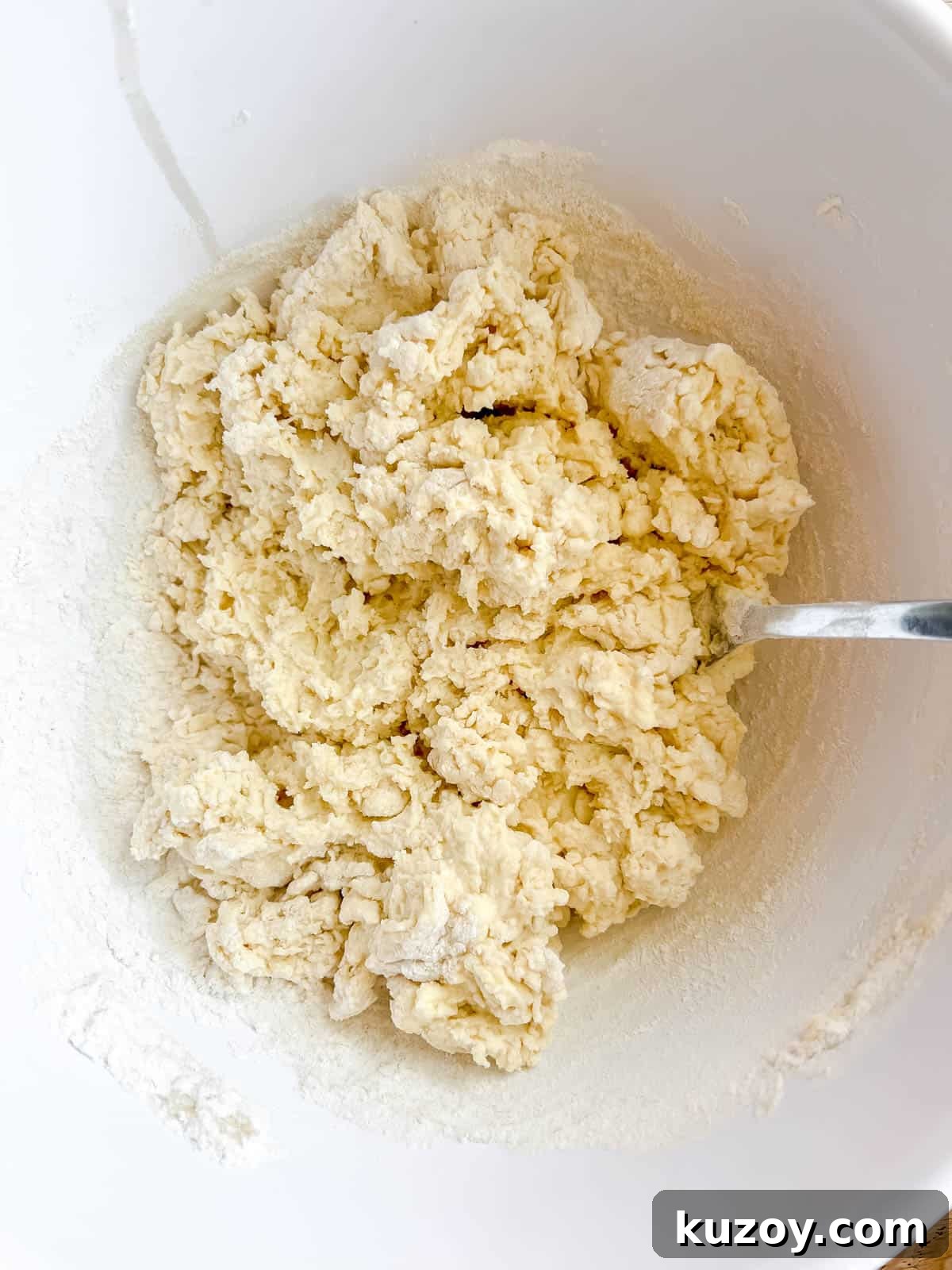 Fluffy Greek Yogurt Pancakes for Light, Protein-Packed Breakfast 5 Flour added to the yogurt.