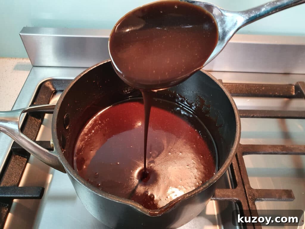 thickened sauce.