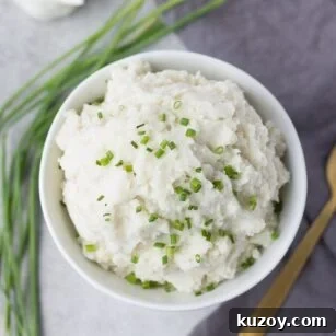 vegan mashed potatoes looking down into the bowl