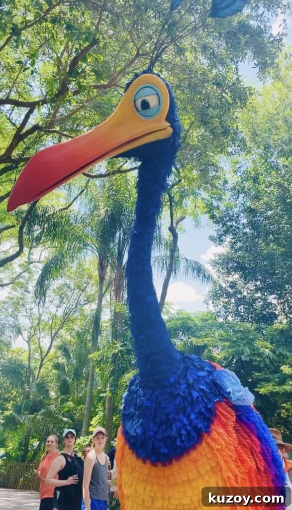 Meet Kevin: Character Meet-and-Greet Guide at Animal Kingdom 3 Kevin interacting with guests