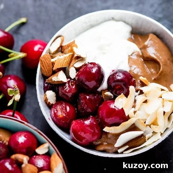 Creamy Avocado Toast with Lemon, Chili Flakes, and Crispy Sourdough 9 Avocado chocolate mousse bowl with roasted cherries - sweet, indulgent but healthier too!