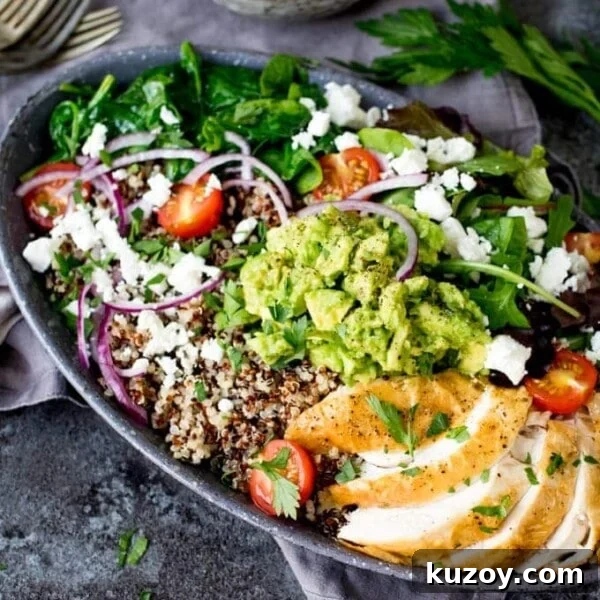 Creamy Avocado Toast with Lemon, Chili Flakes, and Crispy Sourdough 10 This chicken and quinoa salad makes a fantastic energy-boosting lunch!