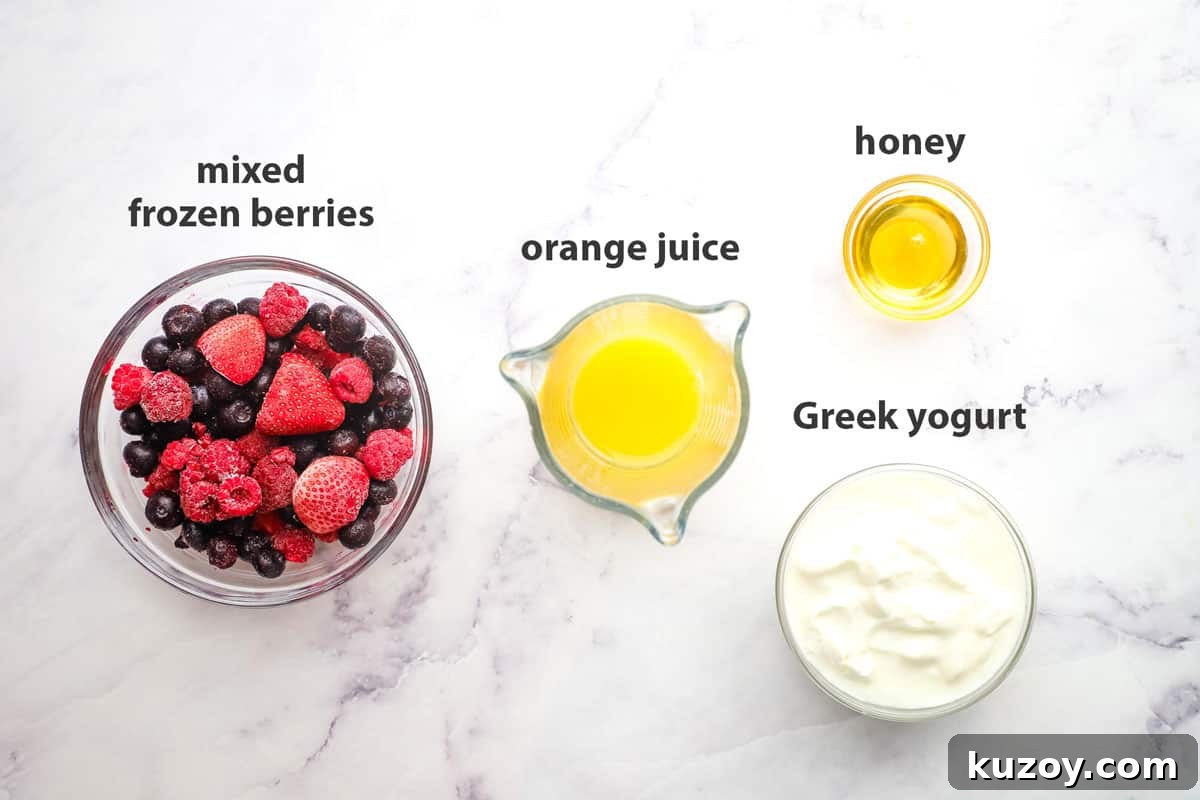 ingredient notes for triple berry smoothie