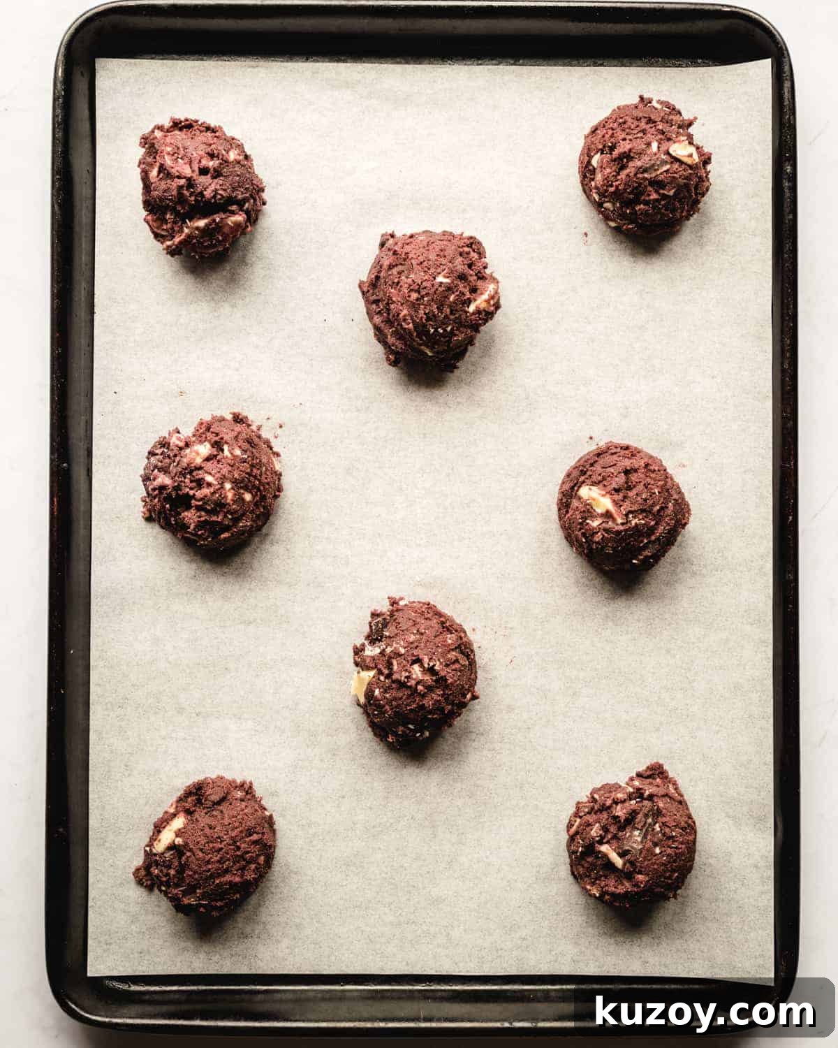 balls of cookie dough ready to be baked