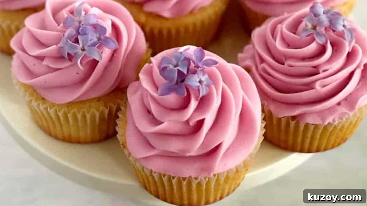 11 Desserts You Should Frosting-First (Irresistible Picks) 2 Lilac Cupcakes with Lilac Buttercream Frosting.