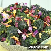 Broccoli raisin salad close-up