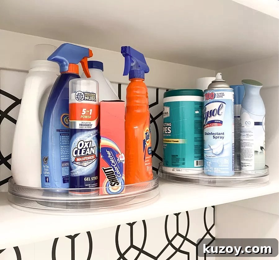 27 Stylish Storage Ideas to Make Your Home Look Polished 15 Lazy Susan Turntables for Laundry Rooms