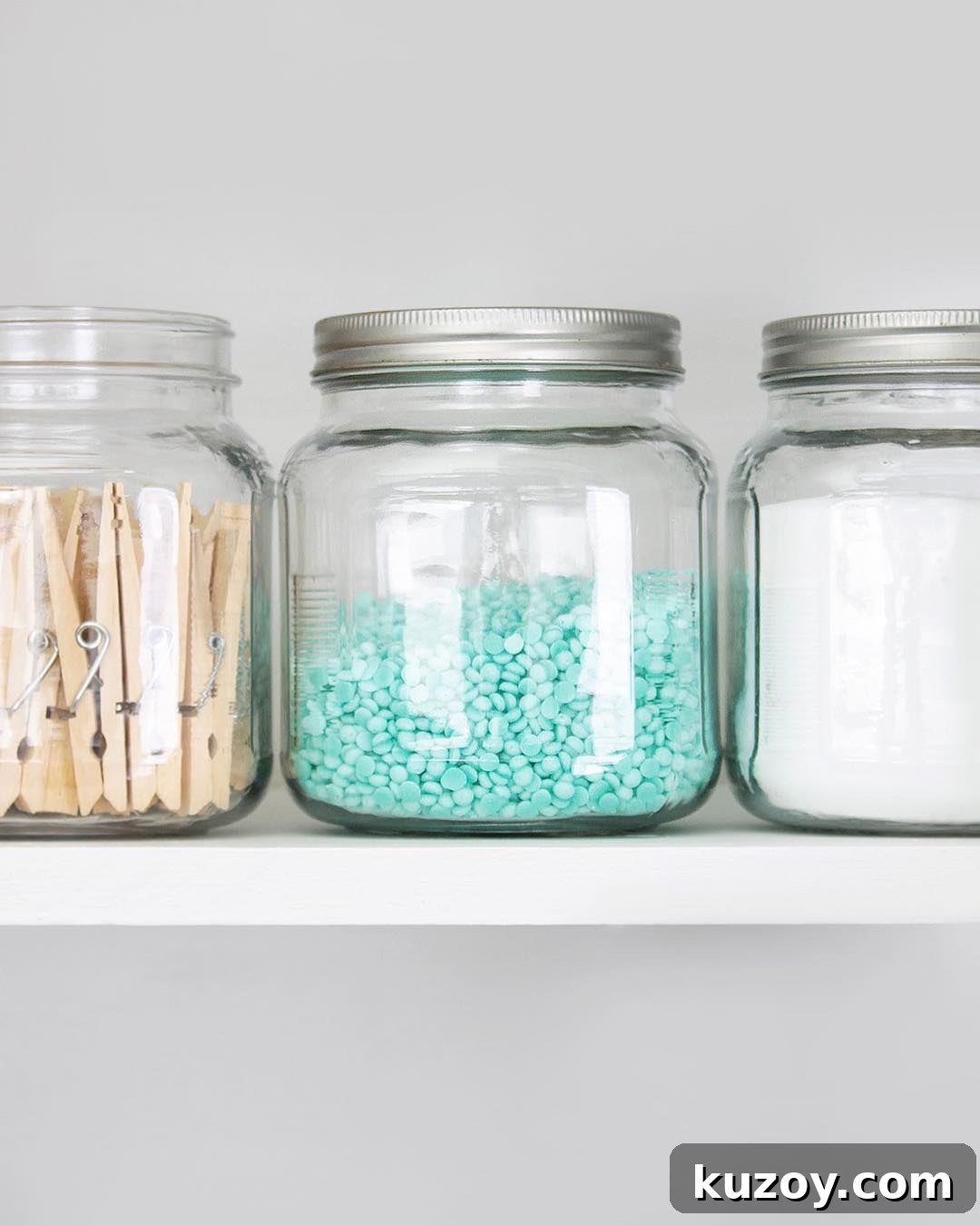 27 Stylish Storage Ideas to Make Your Home Look Polished 5 Glass Jars for the Laundry