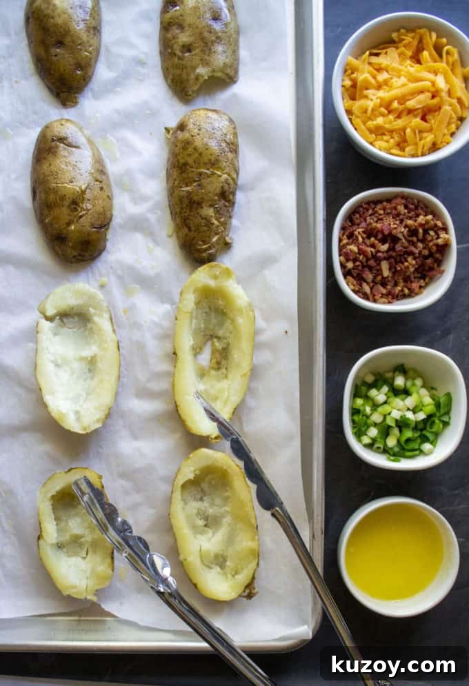Crispy Stuffed Potato Skins with Cheesy Bacon Filling 8 potato skins