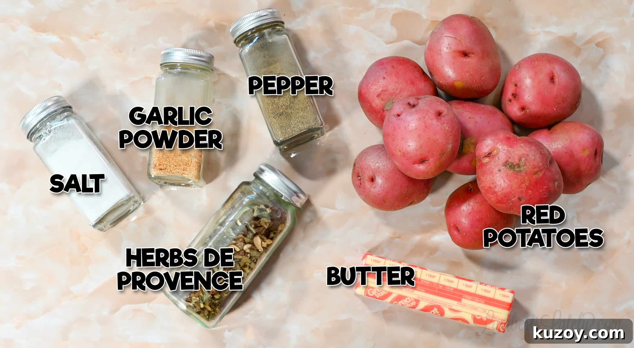 ingredients for air fryer red potatoes.