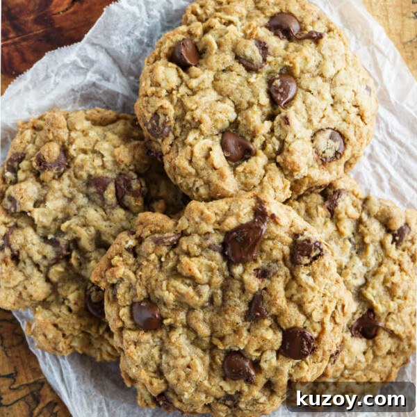 Air Fryer Chocolate Lava Mug Cake Recipe 15 A pile of chocolate chip oatmeal cookies baked in the air fryer