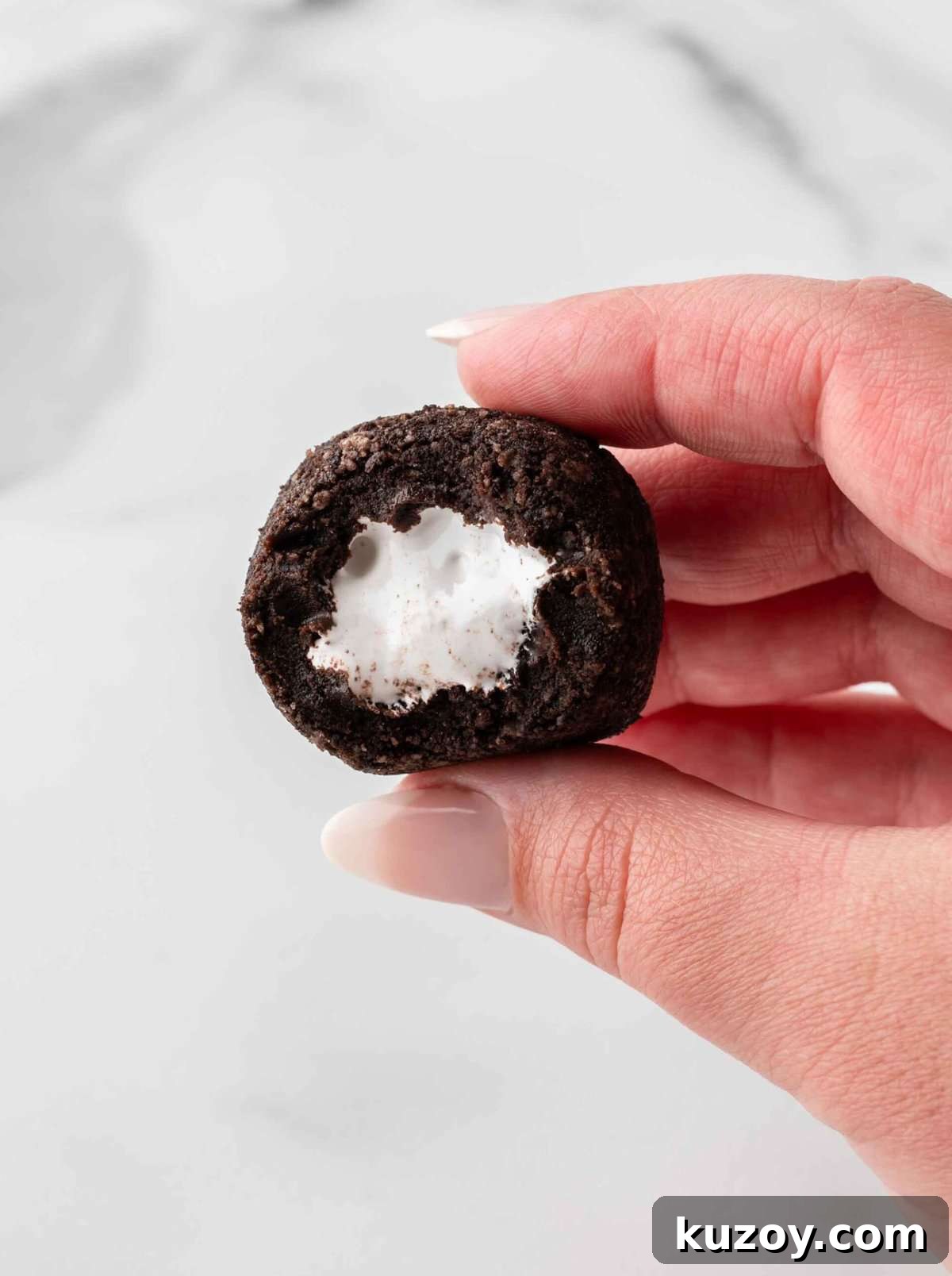 oreo ball filled with marshmallow fluff