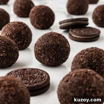 oreo balls without dipping in chocolate; rolled in crumbs