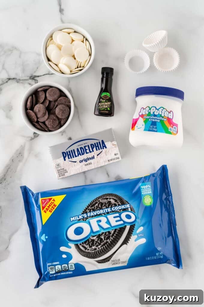 ingredients for easy no dipping oreo truffle balls