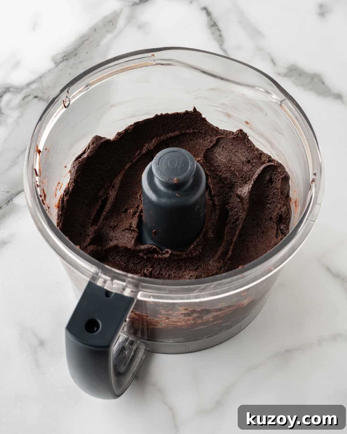 smooth oreo truffle dough in food processor