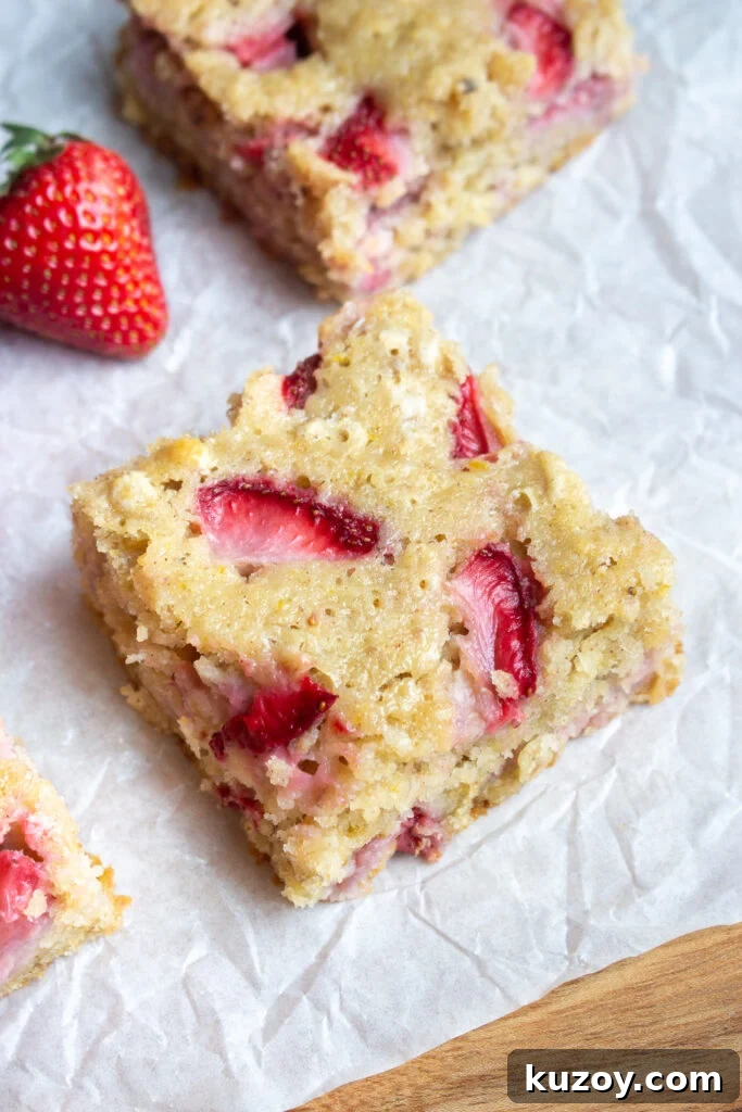 Strawberry Oatmeal Breakfast Cake Recipe for Morning Fuel 4 Fresh strawberries