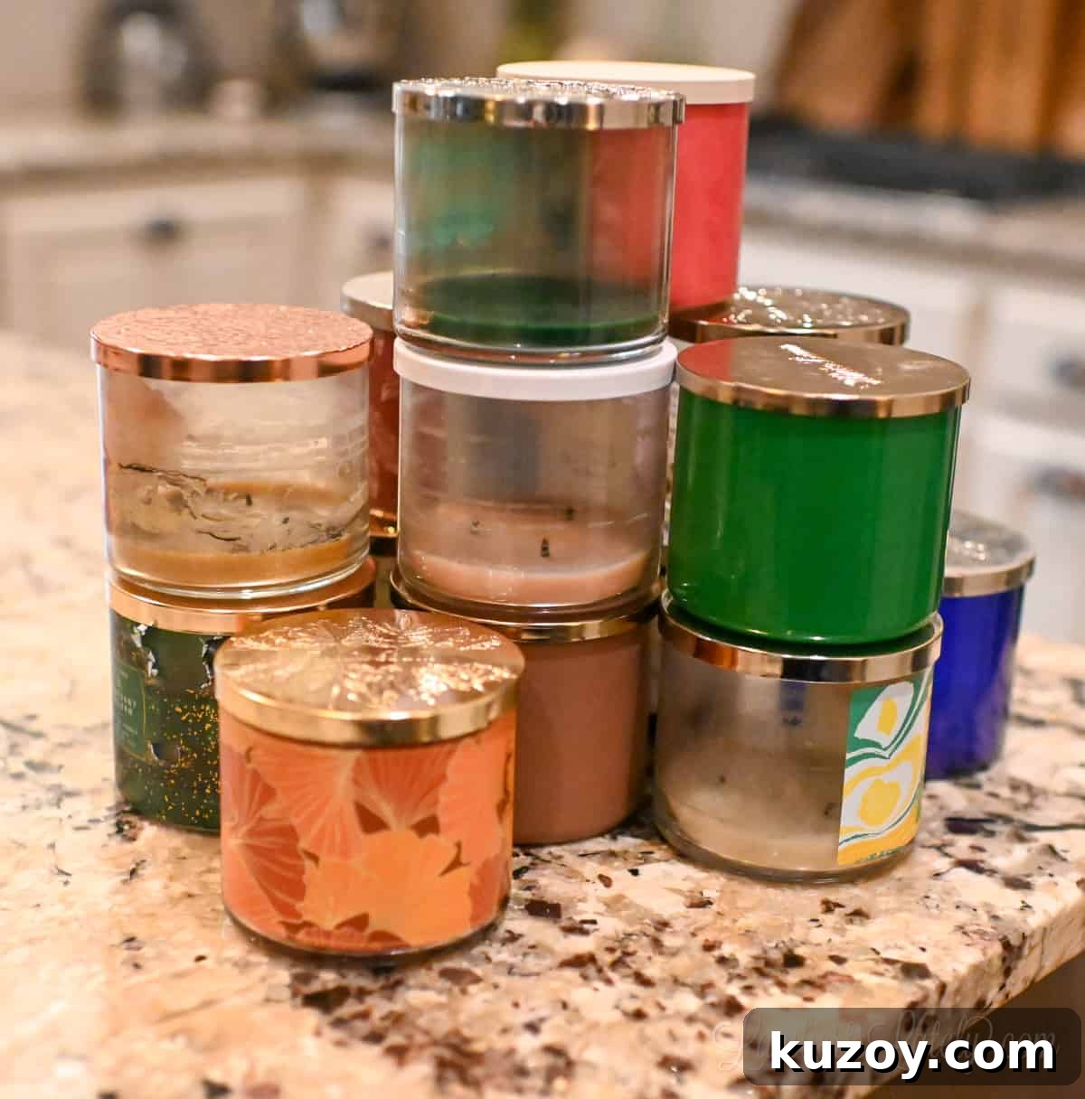 Remove Wax from Candle Jars: 3 Fast, Effective Methods 3 old candle jars on a counter.