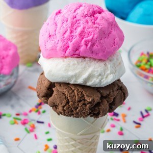 Homemade Ice Cream Play Dough Recipe Kids Will Love 12 2-Ingredient Ice Cream Play Dough is edible, it's soft, and it looks and moves EXACTLY like ice cream! Make it any color with frosting!