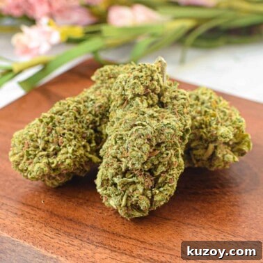 How to Cook with Decarbed Cannabis: Edible Recipes & Tips 15 A picture of super sour space candy CBD flower.