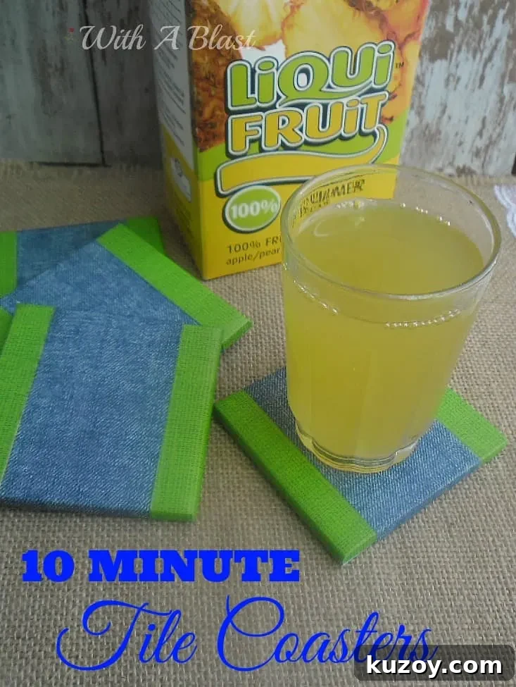 10 Minute Tile Coasters are so quick and easy to make - waterproof and strong Coasters with Duct Taped tiles ! #DuctTape #Coasters #Crafts #DIYCoasters #KidsCrafts 10 Minute Tile Coasters are so quick and easy to make - waterproof and strong Coasters with Duct Taped tiles ! #DuctTape #Coasters #Crafts #DIYCoasters #KidsCrafts