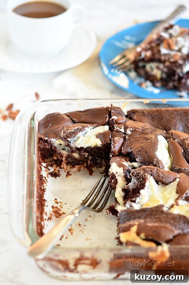 Gooey Upside Down German Chocolate Cake