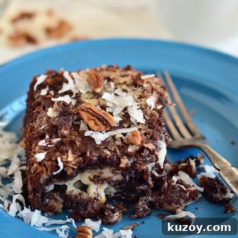 Gooey Upside Down German Chocolate Cake