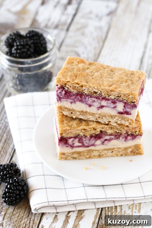 Gluten-Free Vegan Blackberry Crisp Ice Cream Sandwiches 4 Gluten Free Vegan Blackberry Crisp Ice Cream Sandwiches. Creamy blackberry swirled cashew milk ice cream, sandwiched between two oatmeal crisp cookies.