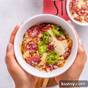 High-Protein Keto Pizza Bowls — Low-Carb Meal Prep 11 Low carb pizza bowls with high protein.