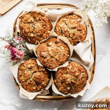 A basket of banana nut muffins.