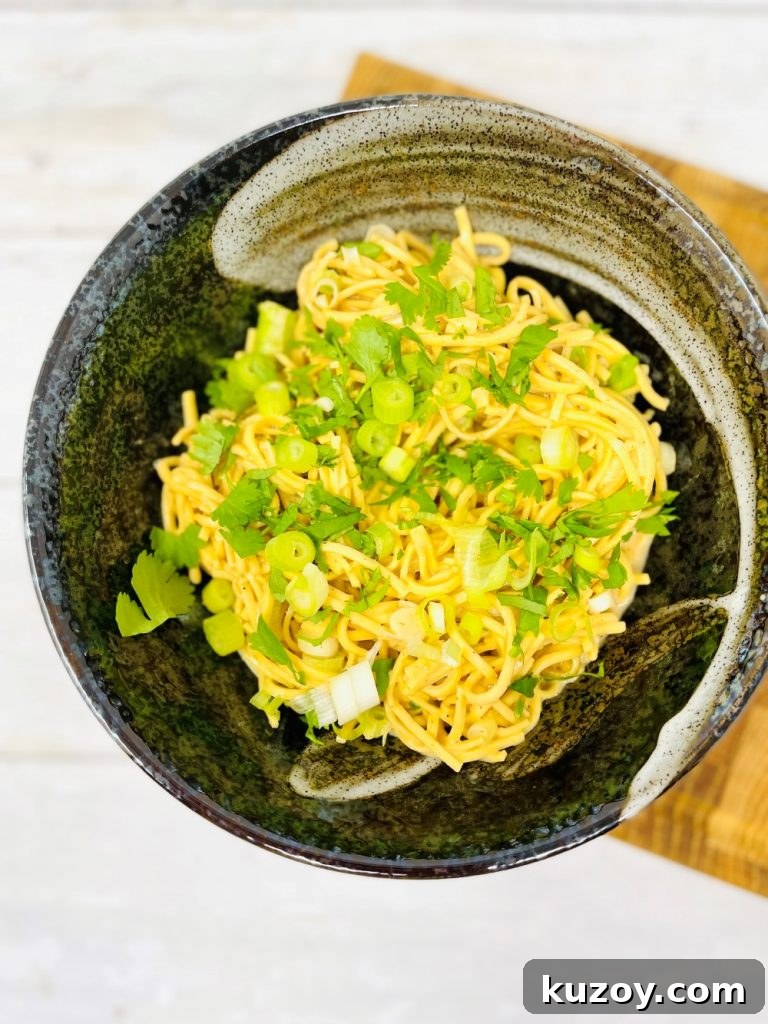 noodles tossed in satay stir fry sauce 