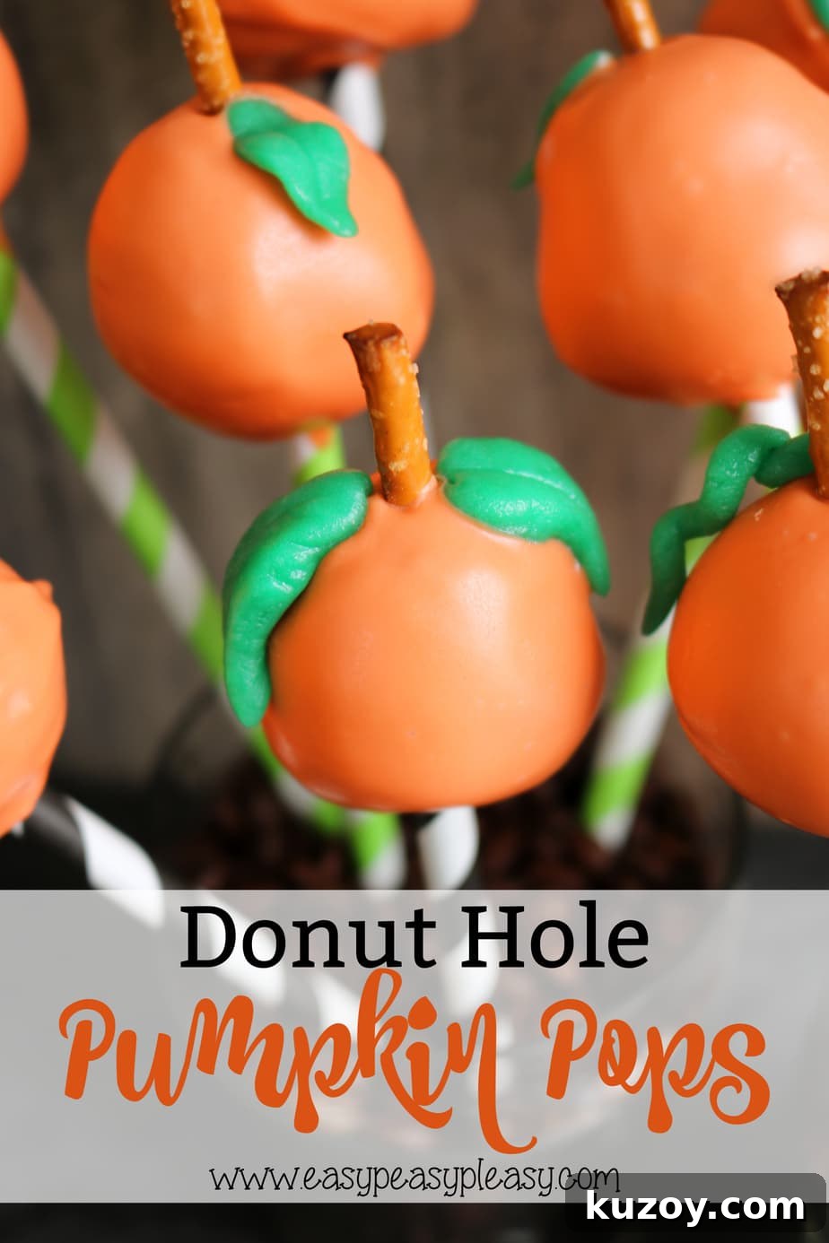 Pumpkin Donut Hole Pops: Fall Dessert Recipe and Party Treats 2 Easy Donut Hole Pumpkin Pops perfect for Fall, Halloween, and Thanksgiving. All you need are 5 simple ingredients.