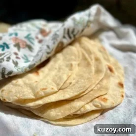 Homemade sourdough flour tortillas