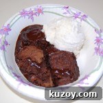 Chocolate Cobbler serving