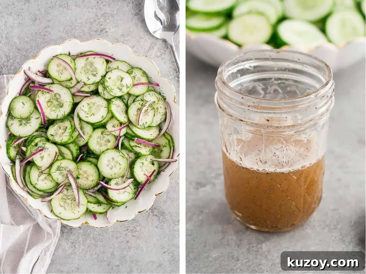 Refreshing Cucumber Salad with Dill and Lemon Vinaigrette 5 how to make cucumber salad and dressing